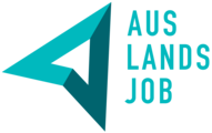 Auslandsjob Logo Das Logo zeigt einen stilisierten Pfeil in zwei Farben, begleitet von dem Schriftzug "AUSLANDSJOB". Der Pfeil symbolisiert Richtung und Bewegung, während der Schriftzug auf internationale Jobmöglichkeiten hinweist.